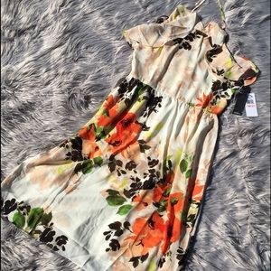 NWT NICOLE MILLER FLORAL HALTER DRESS SZ 10